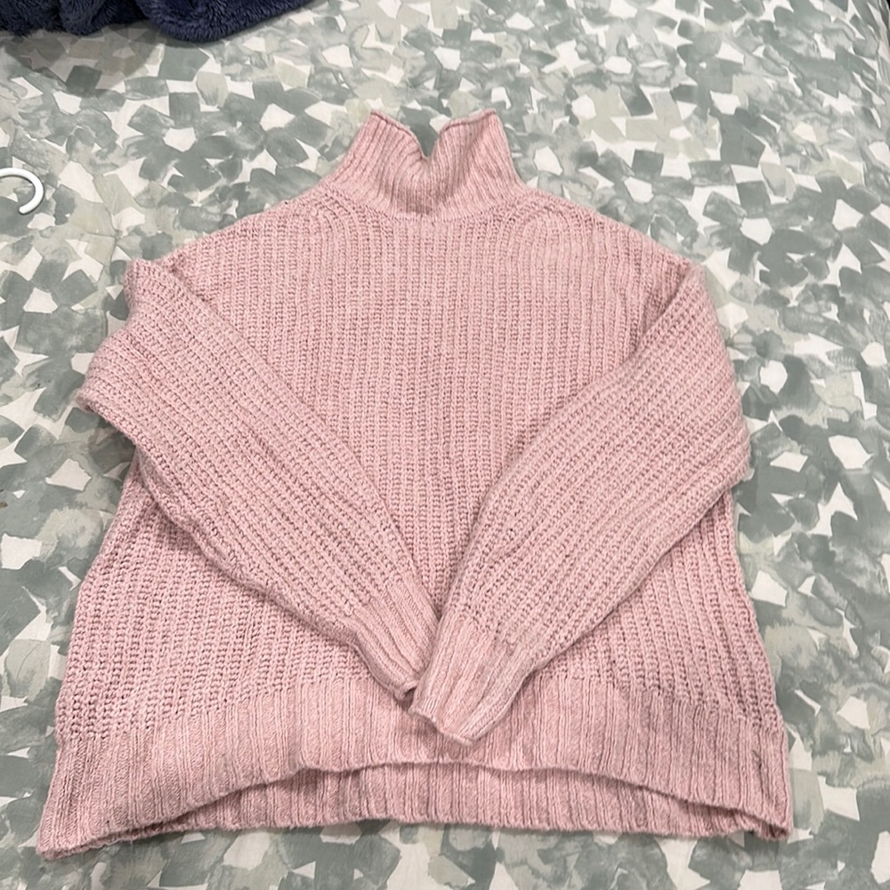 american eagle pink knit sweater